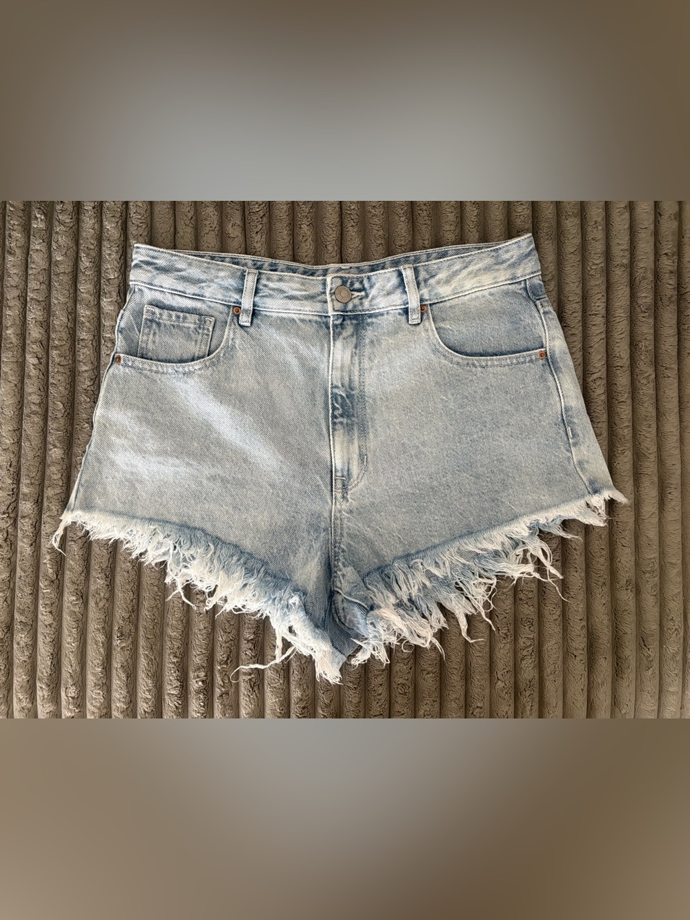 PacSun Light Blue Distressed Frayed Hem Denim Shorts